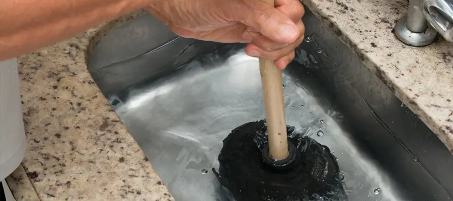 Clogged kitchen sink