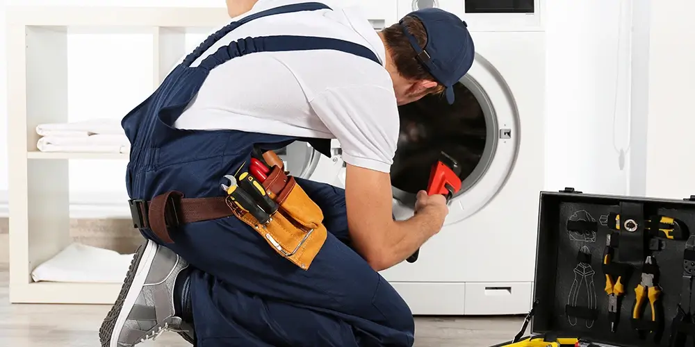 Inspecting a washer's drum