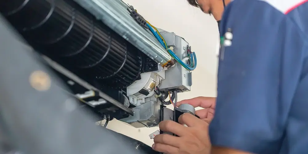 Checking the settings on a furnace